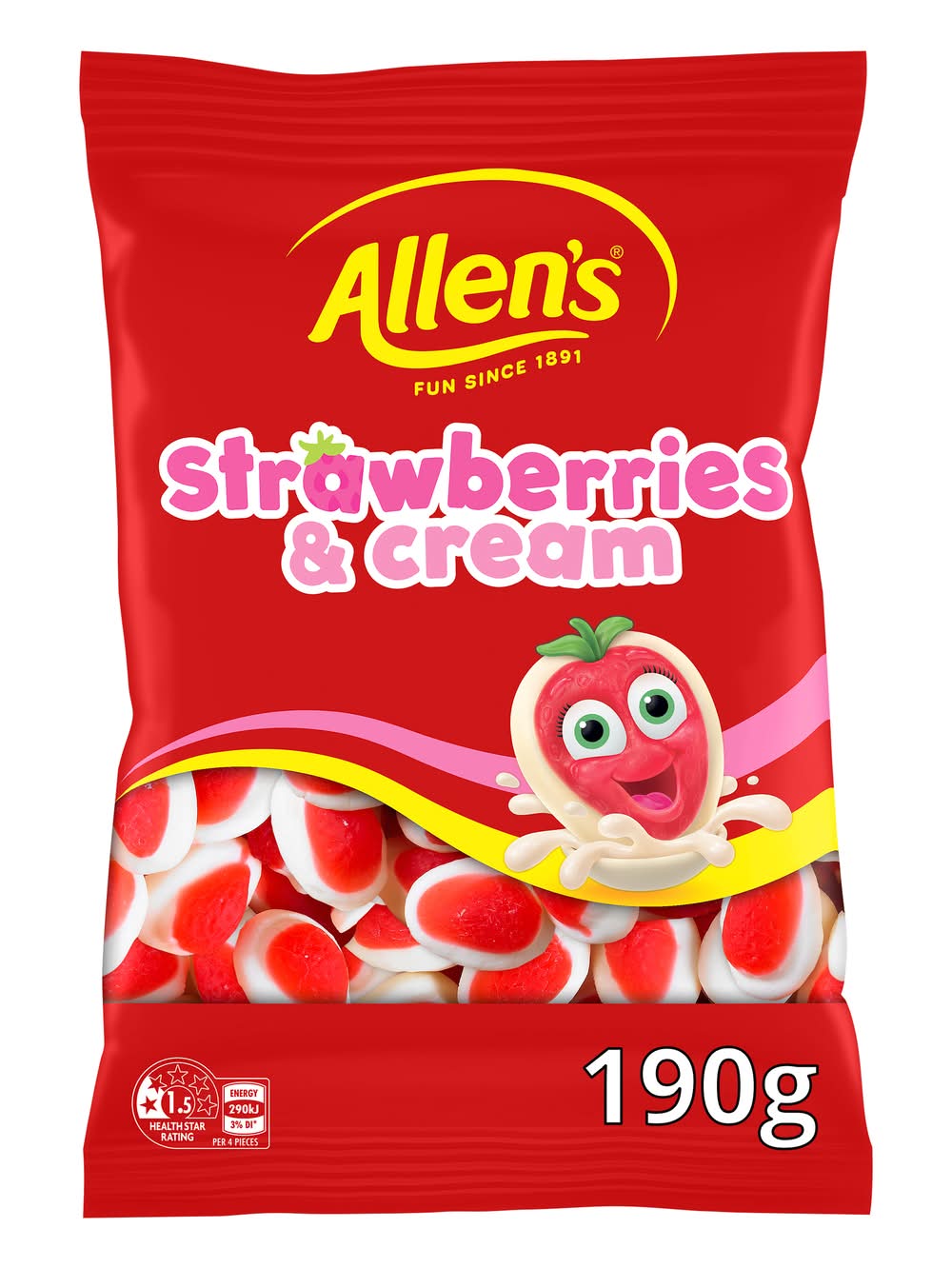 Allen's Gummy Candy, Strawberries & Cream (190g)