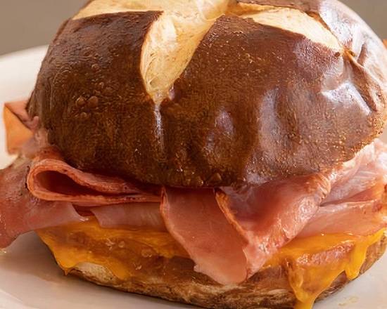 Ham & Cheese Pretzel Bun Sandwich