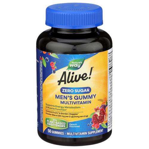 Nature's Way Men's Zero Sugar Alive! Multivitamin Gummies