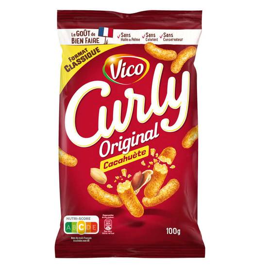 VICO - Biscuits apéritifs - Curly - L'original - Cacahuète - 100g