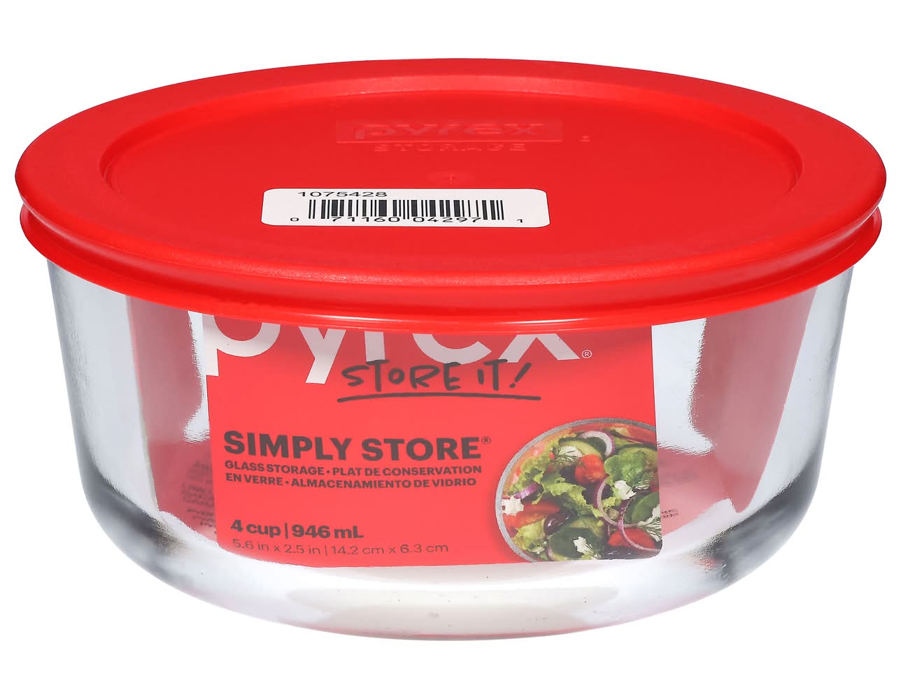 Pyrex 4 Cup Simply Store Glass Dish With Lid