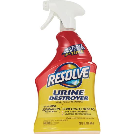 Resolve Urine Destroyer Pet Urine Stain and Odor Remover, Unscented, 32 OZ