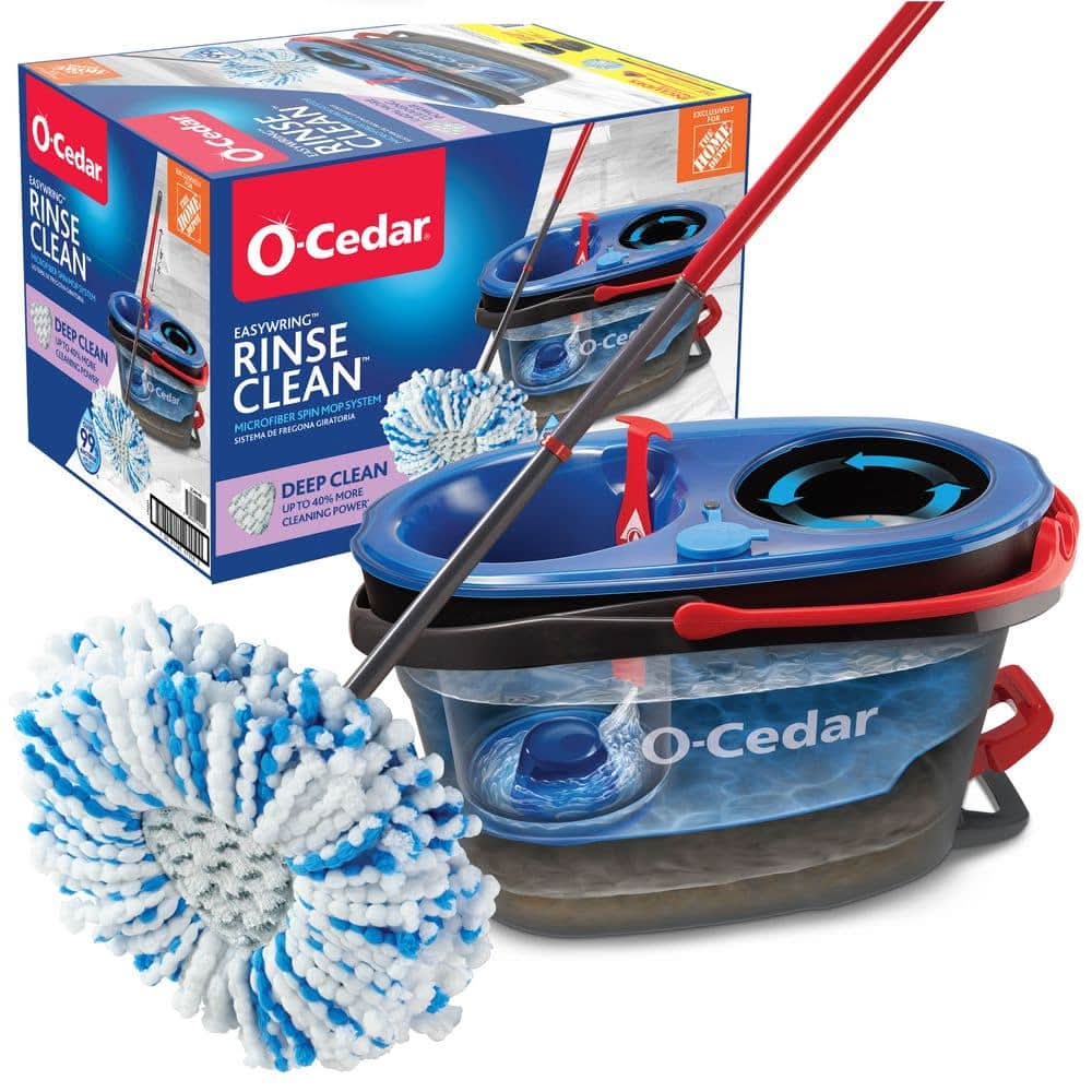 O-Cedar Rinseclean Deep Clean Microfiber Spin Mop, Clean With Clean Water (The Home Depot Exclusive)