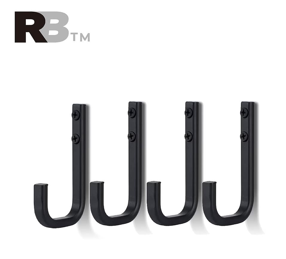 ReliaBilt 4 -Pack 1 -Hook 0.45-in x 3.9-in H Black Decorative Wall Hook ( 35-lb Capacity)