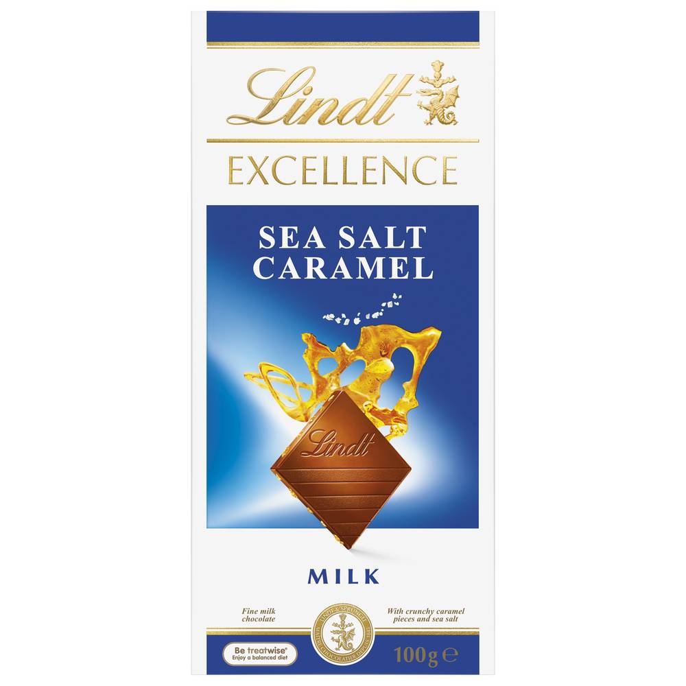 Lindt Excellence Milk Sea Salt Caramel Milk Chocolate Block 100g