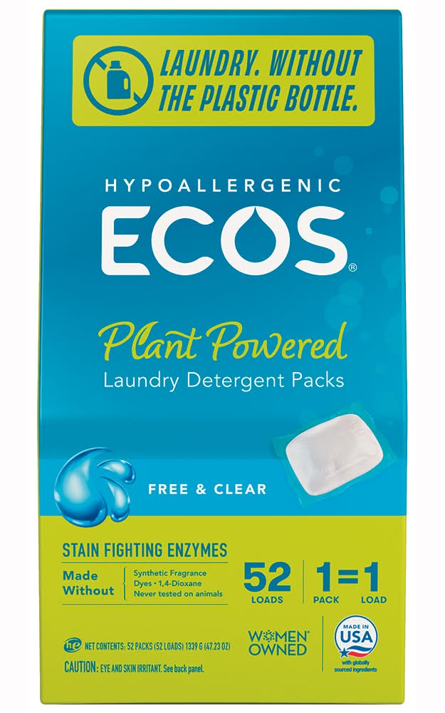 ECOS Free & Clear Laundry Detergent packs (52 ct)