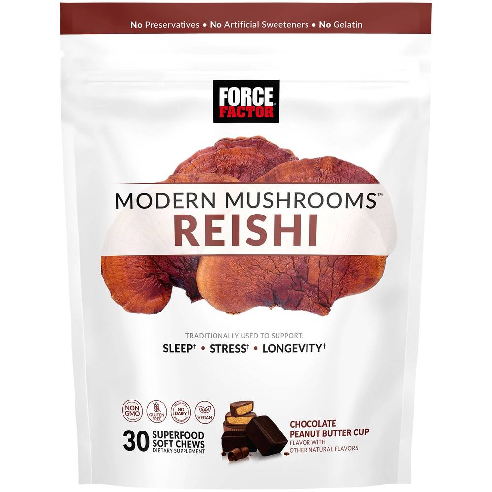 Reishi Mushroom Soft Chews - Sleep & Stress Support - Chocolate Peanut Butter Cup (30 Chews)