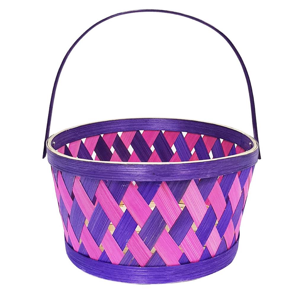 Cottondale Round Basket, Purple/Pink, 9 In