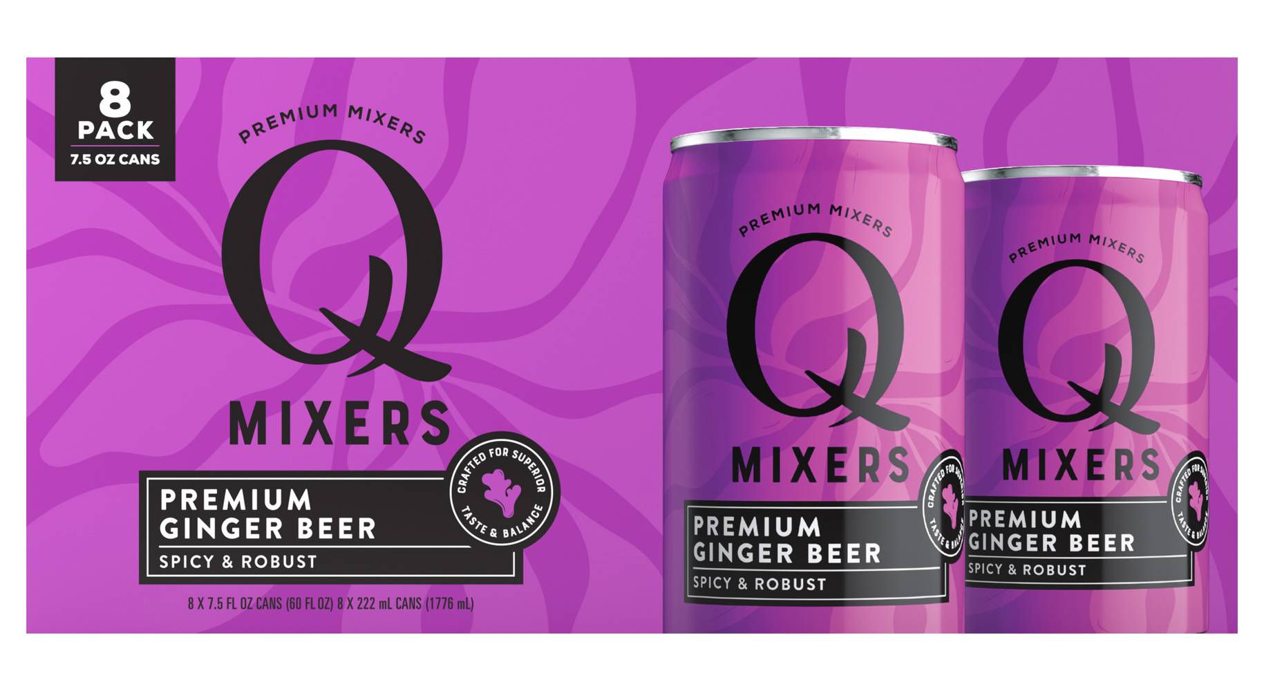 Q Mixers Premium Ginger Beer (8 x 7.5 oz)