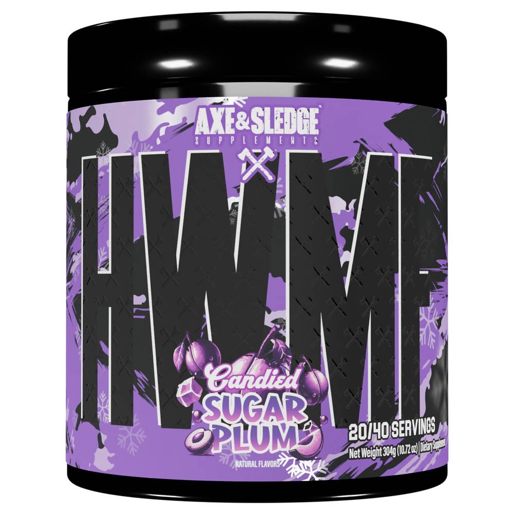 Axe & Sledge Supplements Hwmf High Stim Pre-Workout Drink Mix, Candied Sugar Plum (10.7 oz)