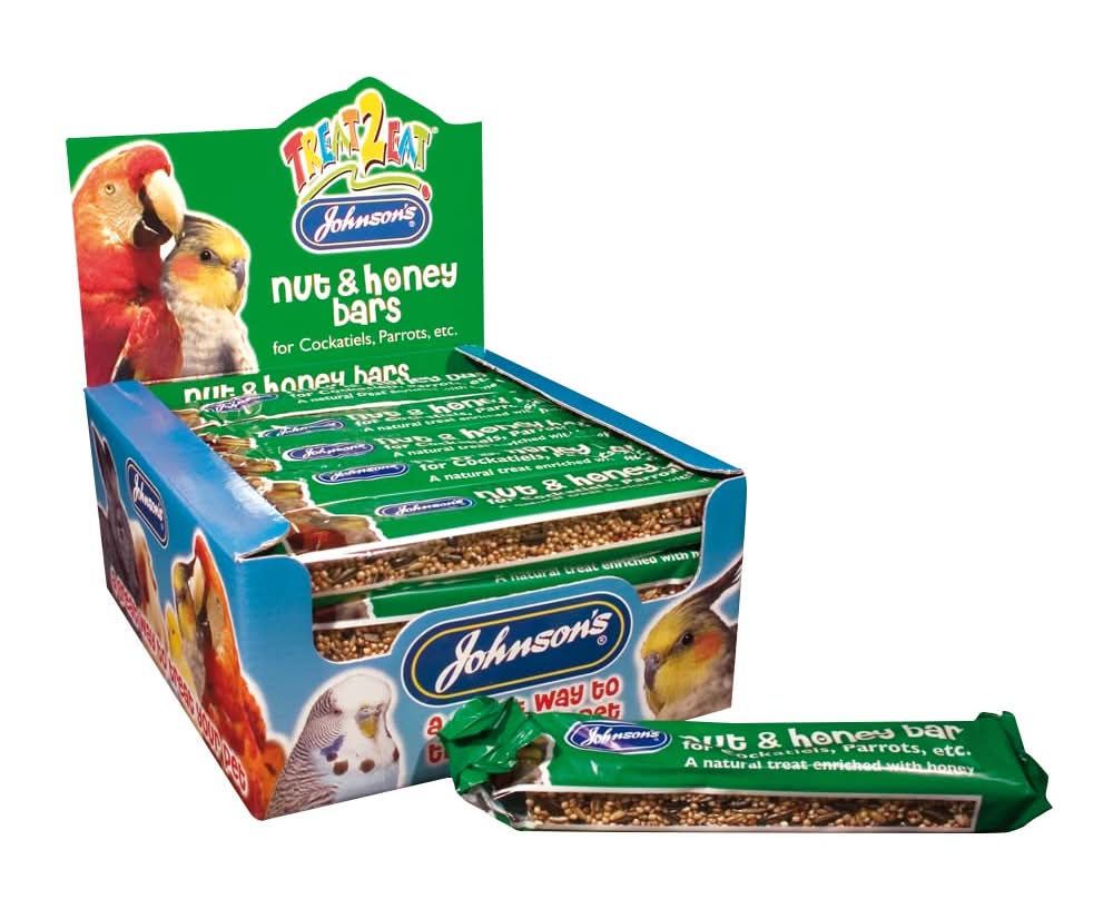 Johnson's Nut and Honey Bar For Parrots and Cockatiels (24 ct)