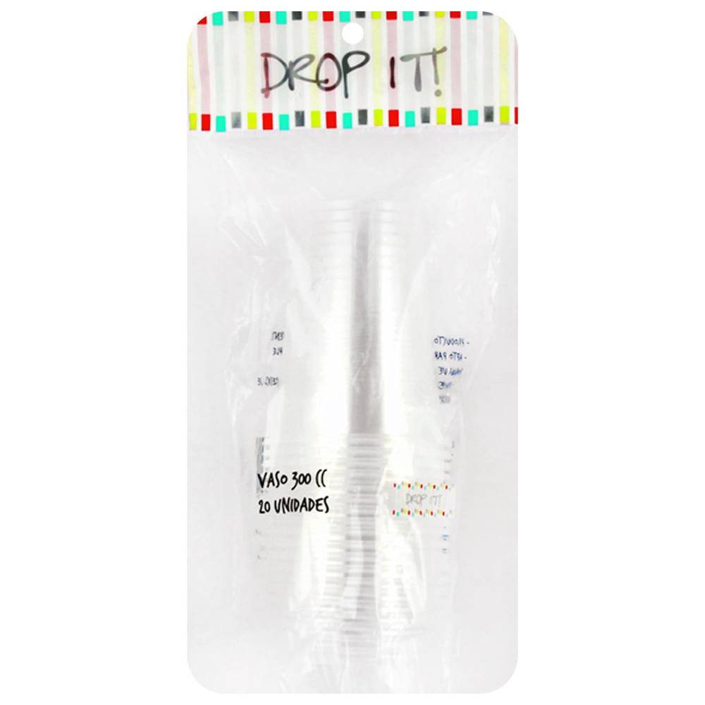 Drop it ! vasos transparentes (20 un)