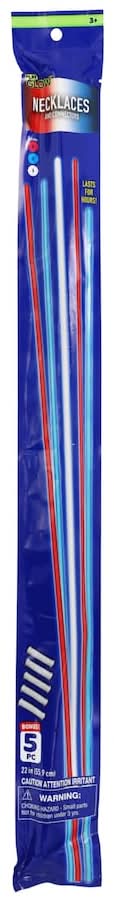 Play Glow Necklace And Connectors, Assorted Colors, 5-pc Pack.
