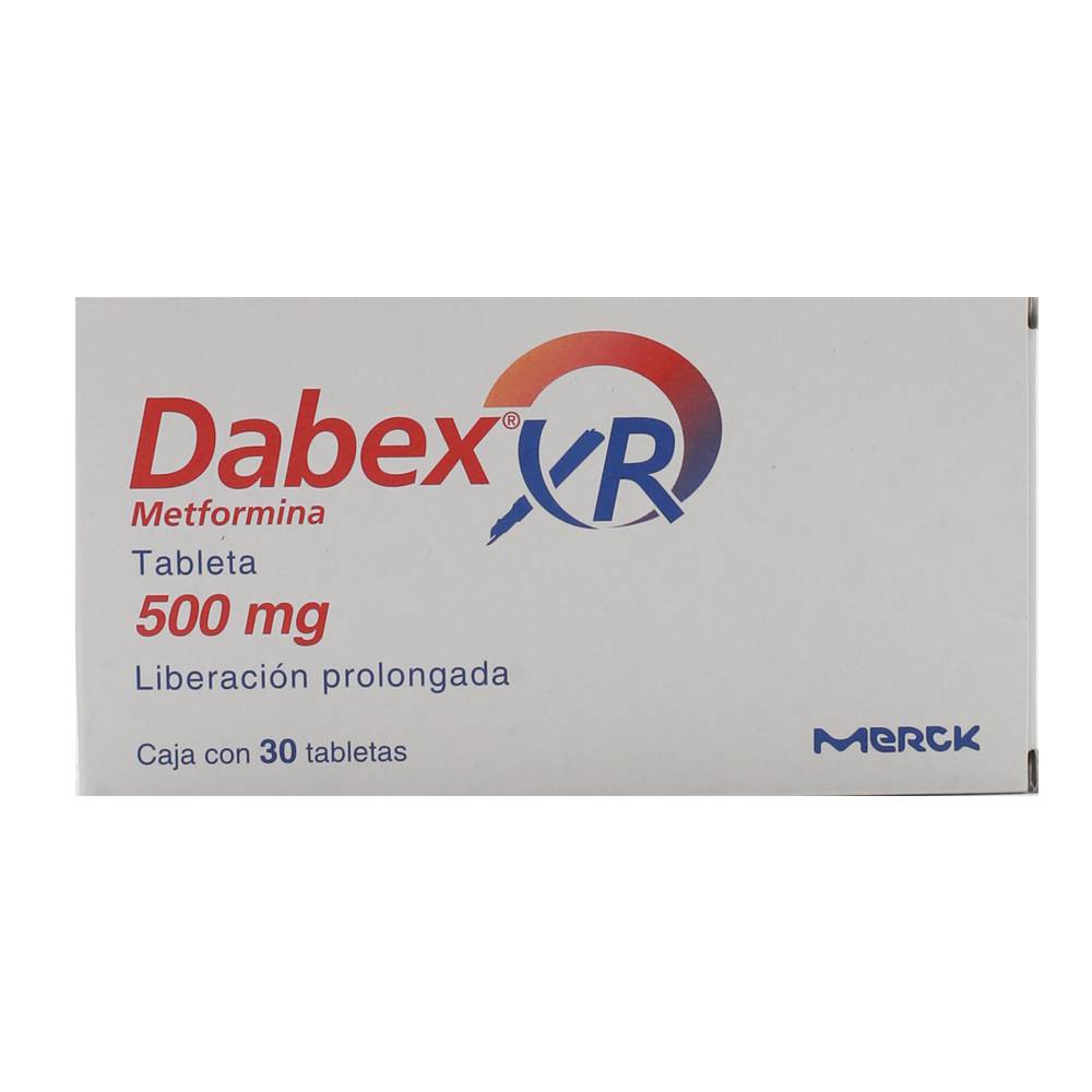 Merck dabex xr metformina tabletas 500 mg (30 piezas)