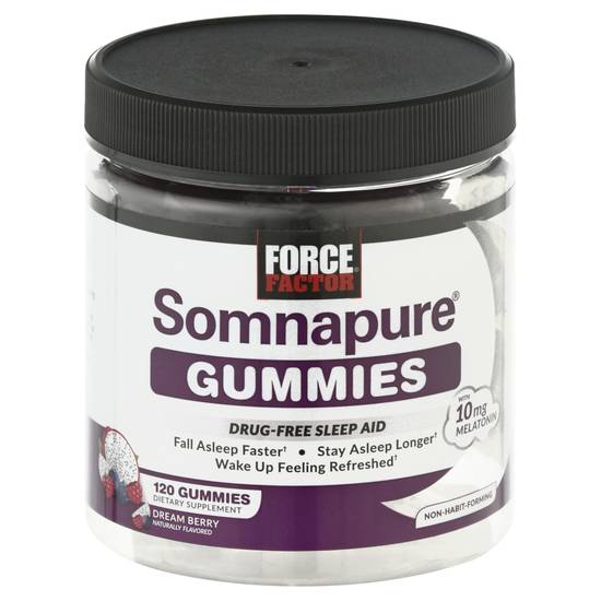 Force Factor Somnapure Dream Berry Gummies With 10 mg Melatonin Sleep Aid (120 ct)