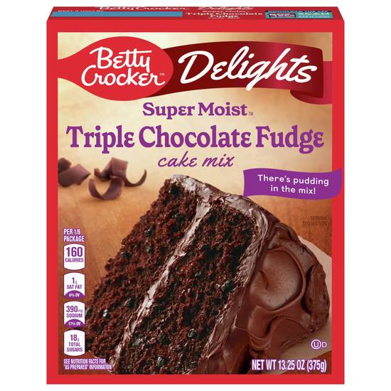Betty Crocker Delights Supermoist Triple Chocolate Fudge Cake Mix
