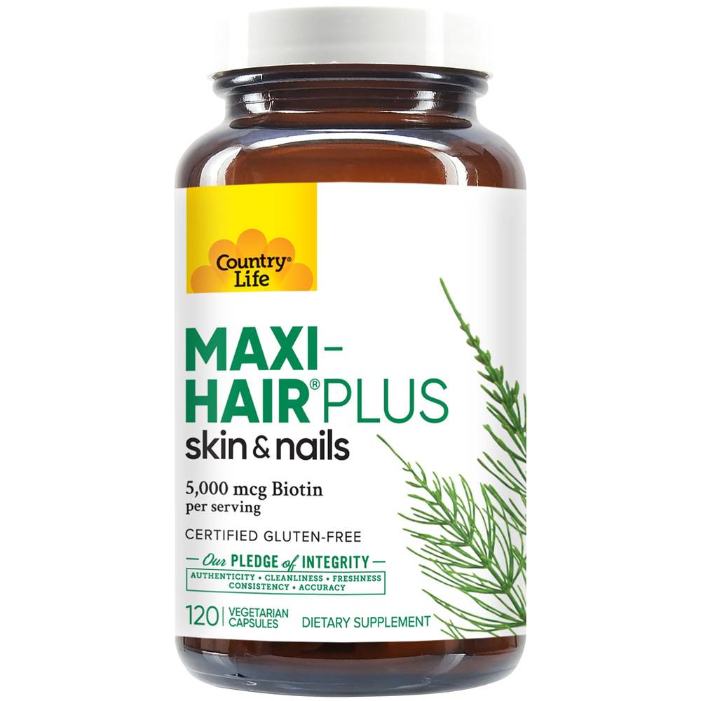 Maxi-Hair Plus Maximized - 5,000 Mcg Of Biotin - Hair, Skin & Nails Support (120 Vegetarian Capsules)
