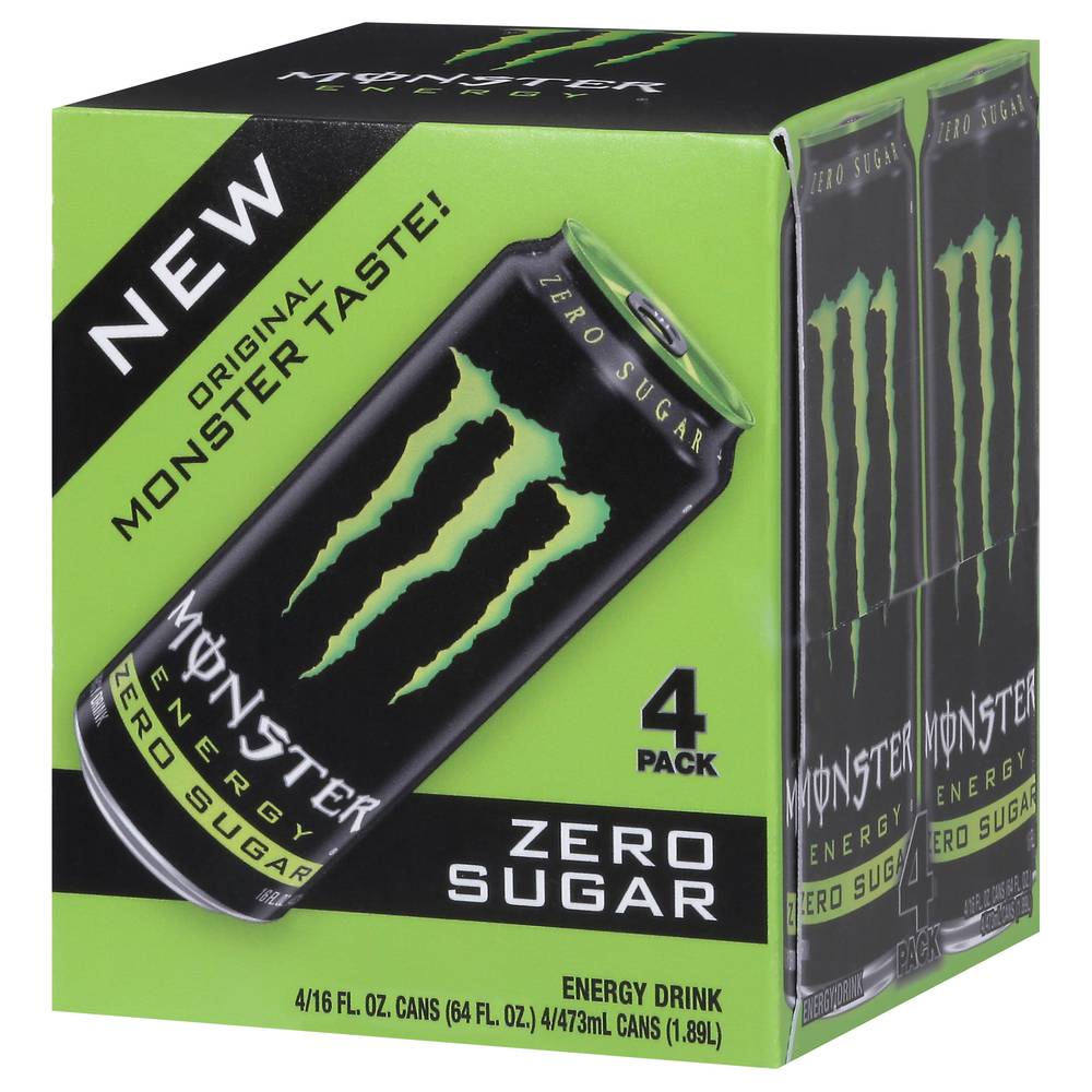 Monster Energy Zero Sugar Energy Drink (17 oz, 4 ct)