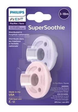 Philips Avent Super Soothie 3-18 Months, Fresh Lilac-Pastel Pink (2 ct)