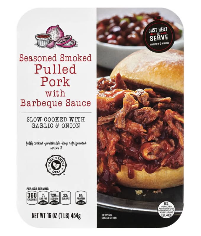 Park Street Deli Pulled Pork With Barbeque Sauce, Seasoned Smoked (16 oz)