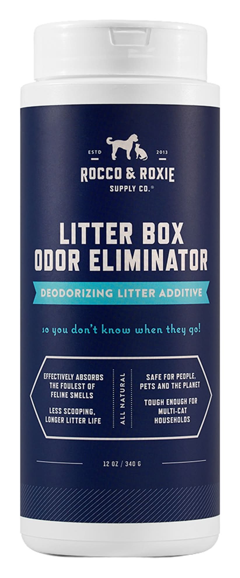 Rocco & Roxie Litter Box Odor Eliminator, Natural Urine Deodorizing Additive For Cats (Size: 12 Fl Oz)