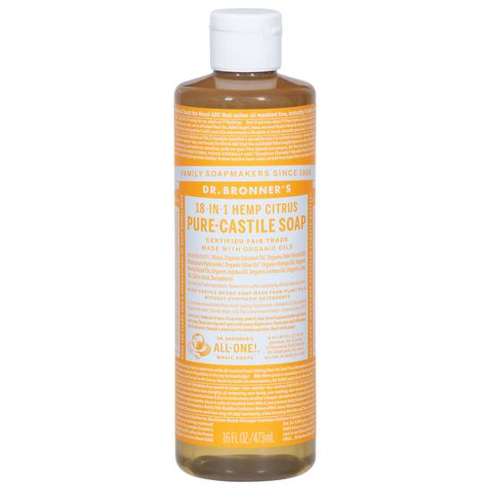 Dr. Bronner's 18-in-1 Hemp Citrus Pure-Castile Soap