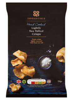Co-op Irresistible Hand Cooked Lightly Sea Salted Crisps 150g