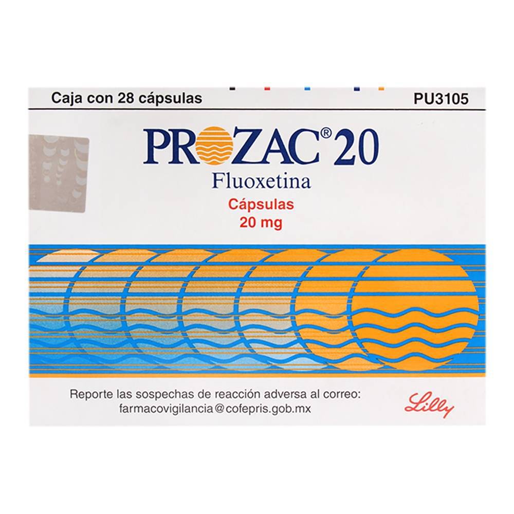 Lilly prozac 20 fluoxetina cápsulas 20 mg (28 piezas)