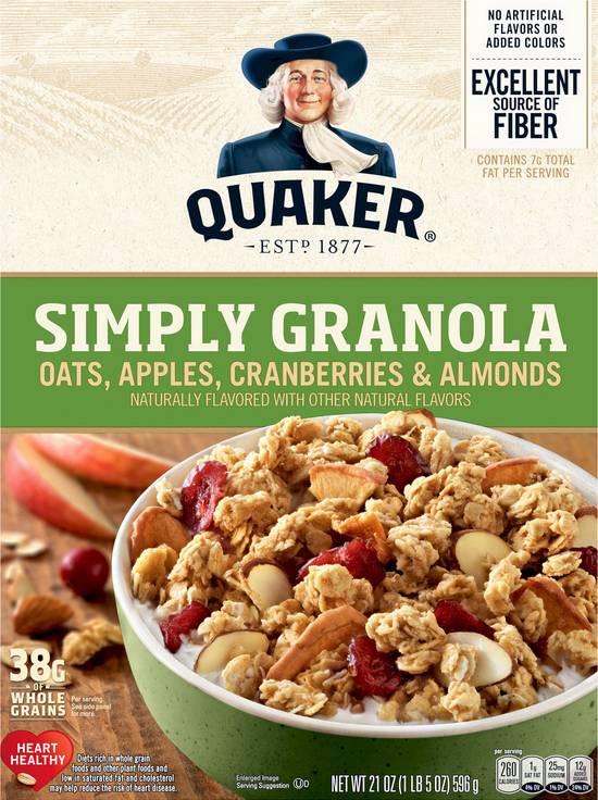 Quaker Oats Apples Cranberries & Almonds Simply Granola