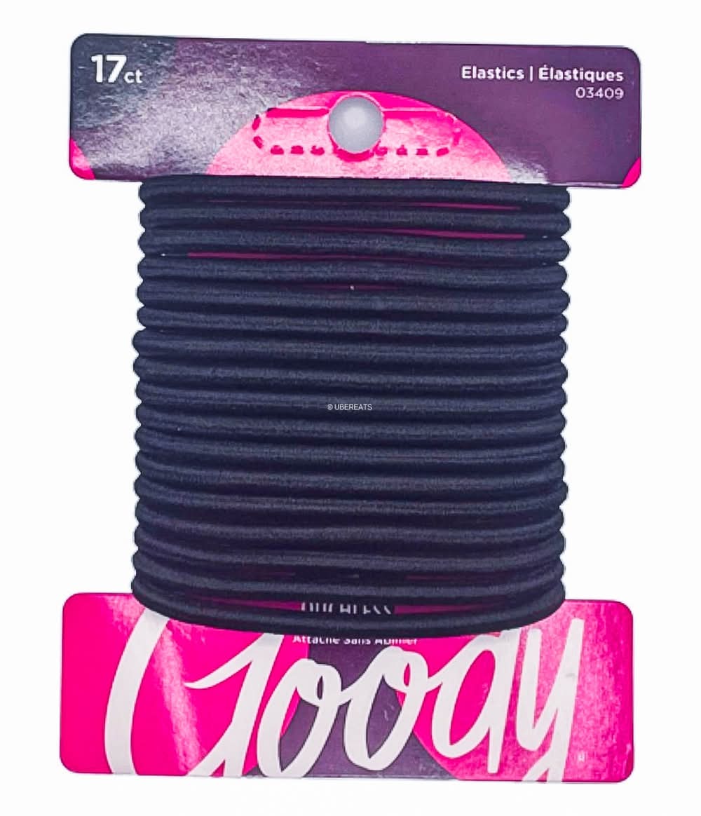 Goody Ouchless Elastic Hair Ties, 4 mm , Black (17 ct)