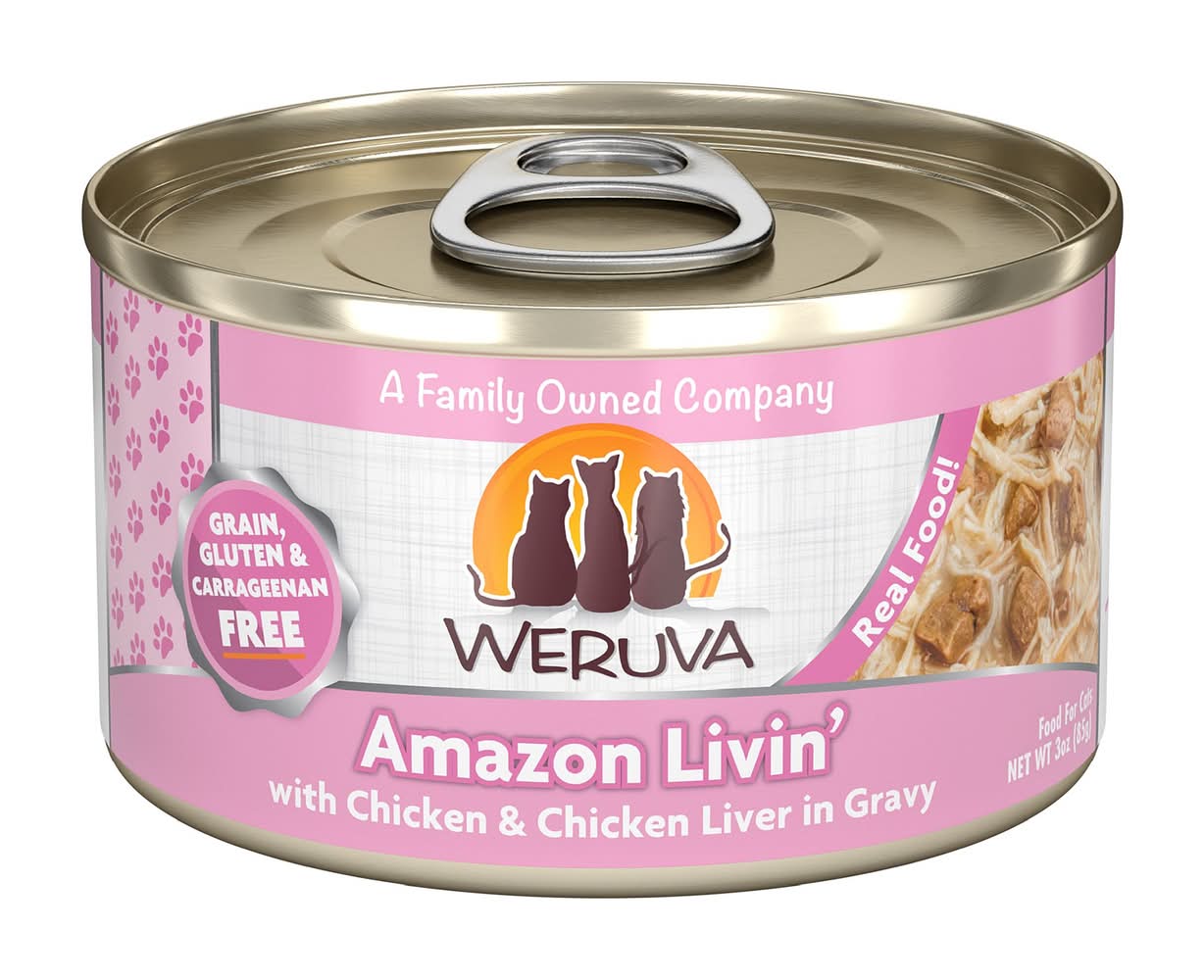 Weruva Classics Wet Cat Food - Shreds in Gravy, 3 oz (Flavor: Chicken & Chicken Liver, Size: 3 Oz)