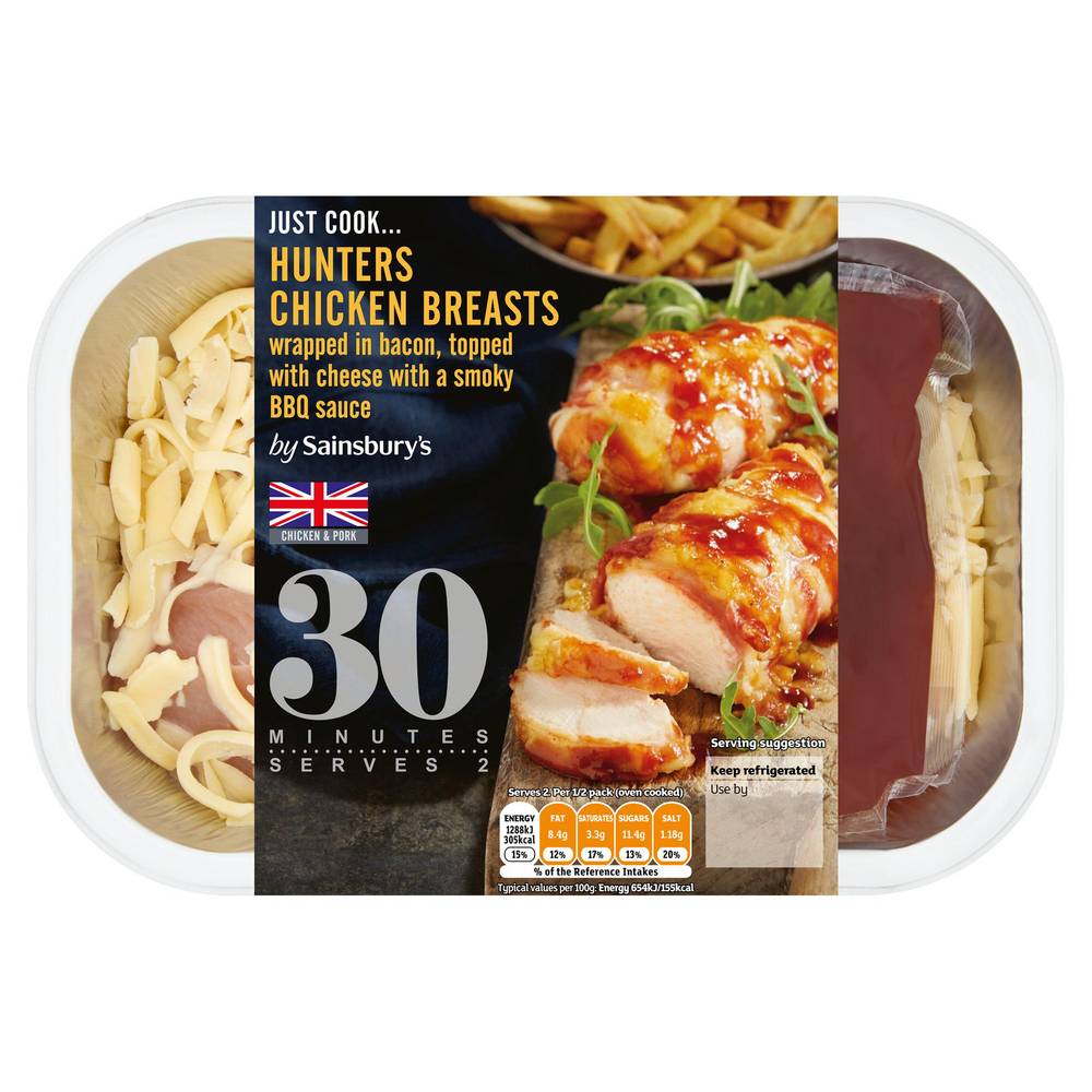SAVE £1.00 Sainsbury's Just Cook Hunters BBQ British Chicken Breasts 435g (Serves 2)