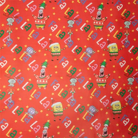 Licensed Christmas Gift Wrap SpongeBob Fa La