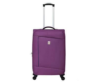 Purple 24" Angled-Zip Softside Spinner Suitcase