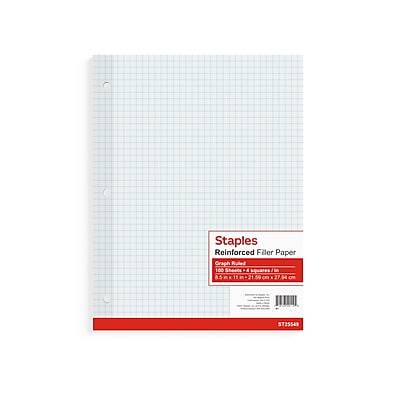 Staples Graph Ruled Filler Paper (8.5 in x 11 in/white)