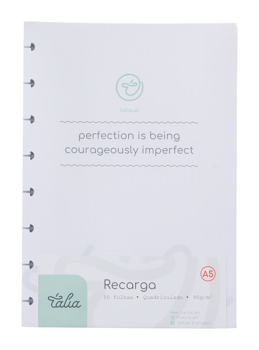 Recarga Papel A5 Quadriculado para Caderno Smart