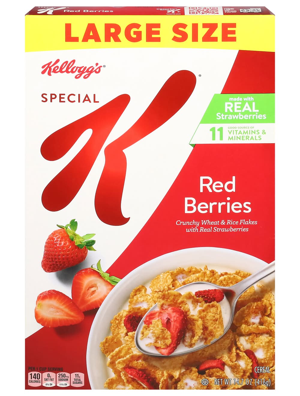 Special K Crunchy Wheat & Rice Flakes Cereal, Red Berries (14.7 oz)
