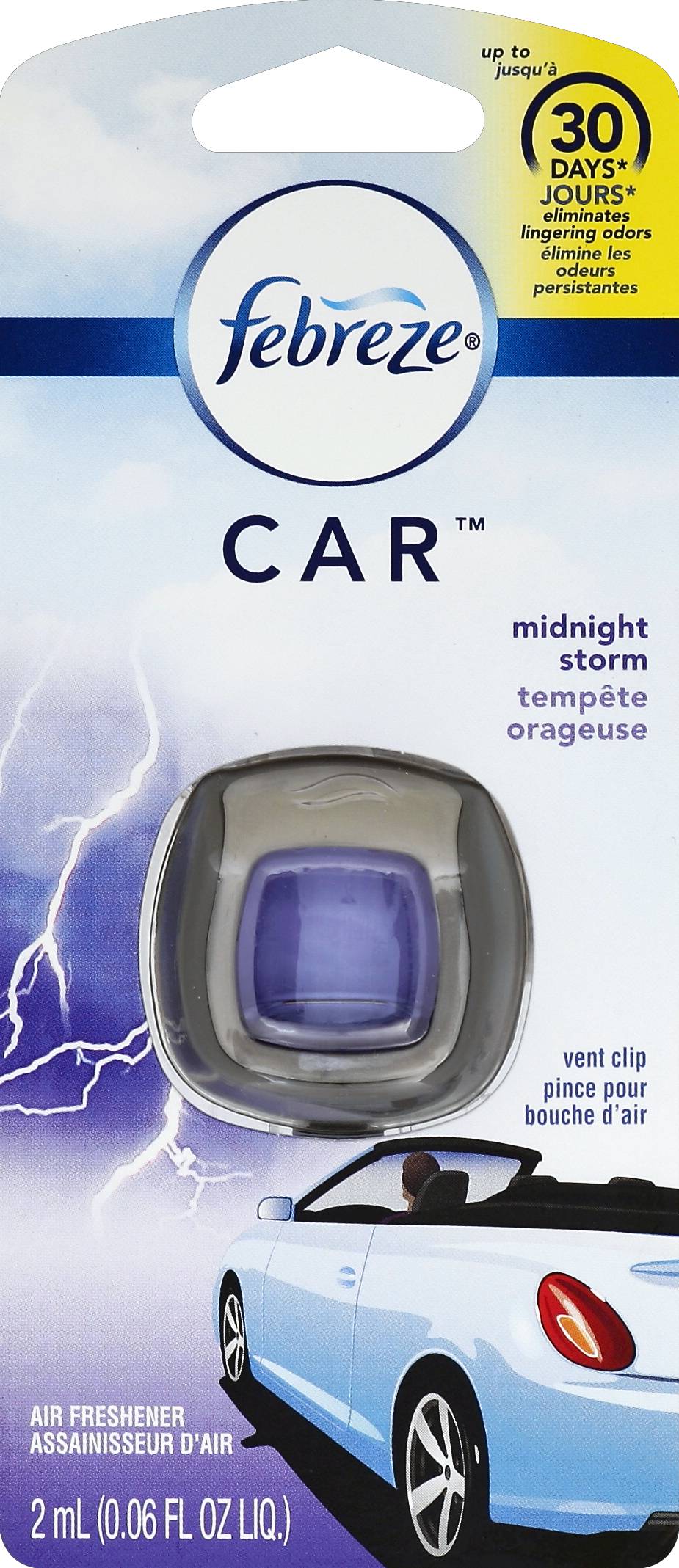 Febreze Midnight Storm Car Vent Clip Air Freshener (0.06 fl oz)