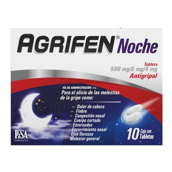 Pisa agrifen noche antigripal (10 un)