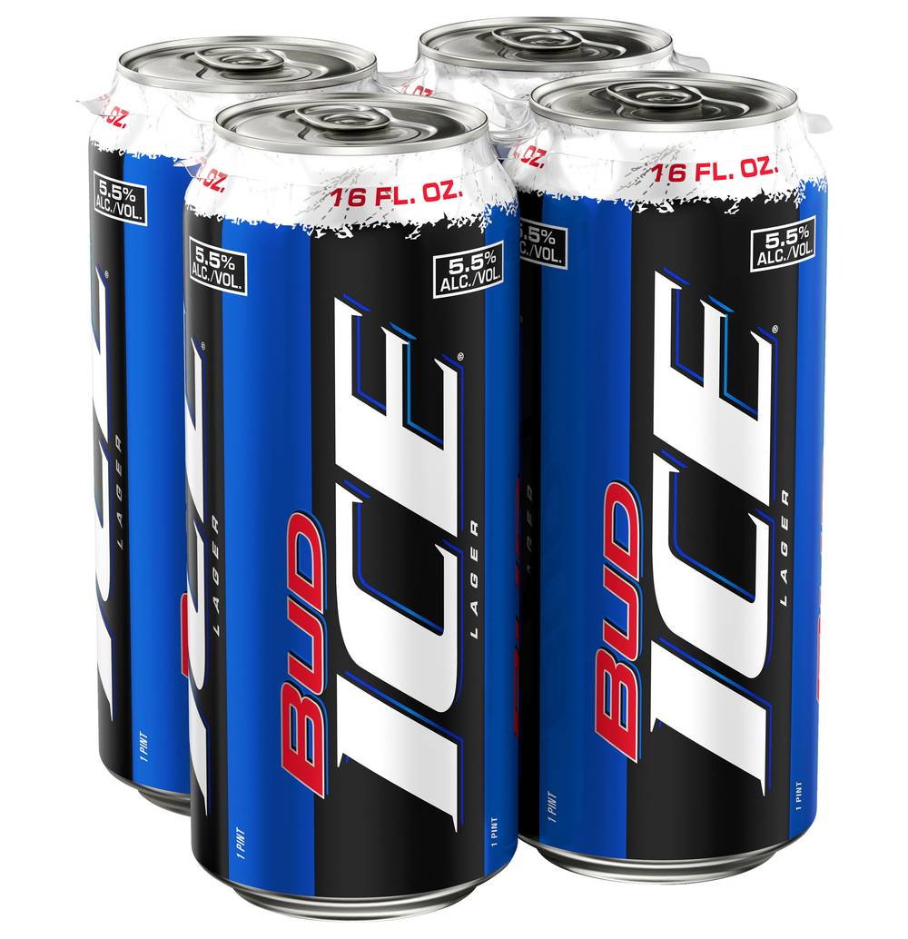 Blue Ice Premium Lager Beer (4 x 16 fl oz)
