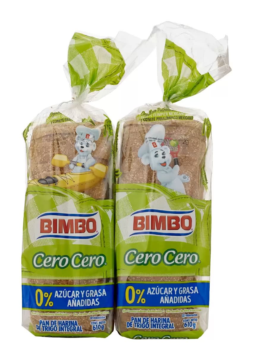 Bimbo · Cero cero pan rebanado integral (22 un)