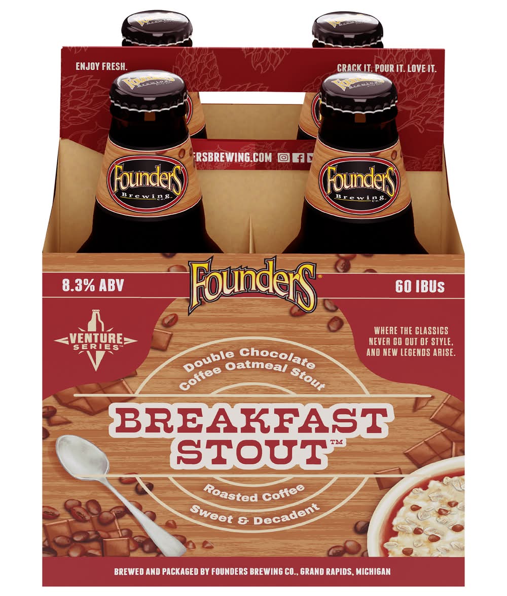 Founders Breakfast Stout Beer (4 x 12 fl oz)