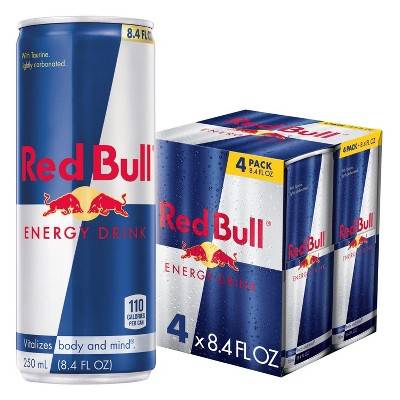 Red Bull Energy Drink (4 pack, 8.4 fl oz)