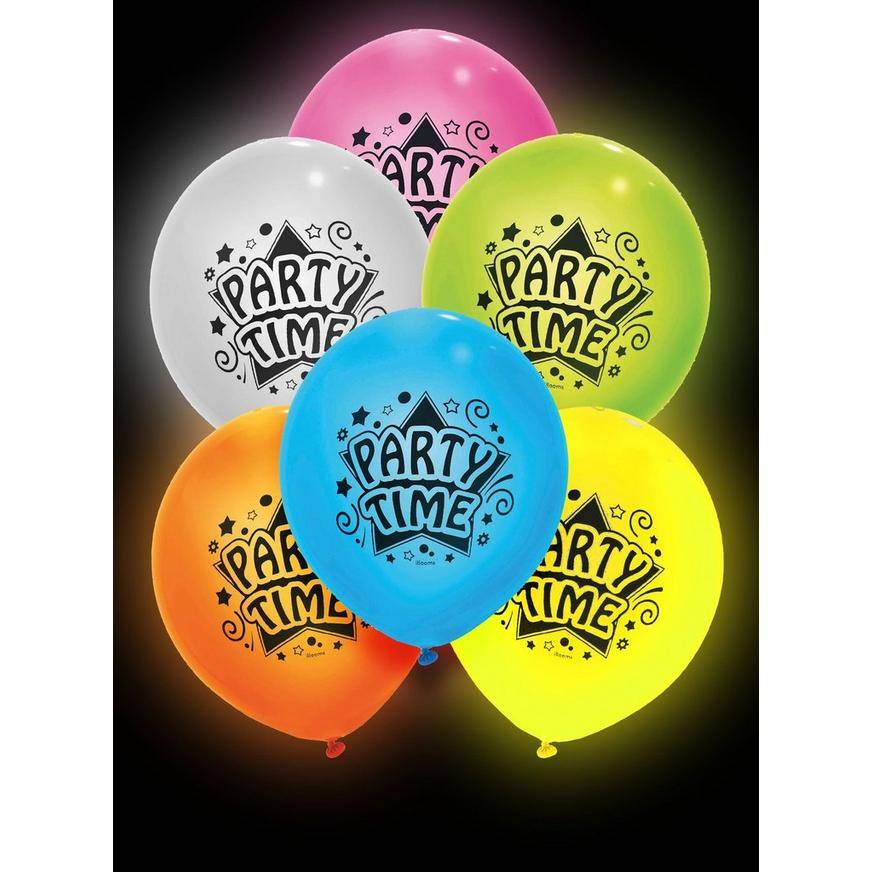 Party City Light-Up Assorted Color Party Time Led Balloons (6 ct)