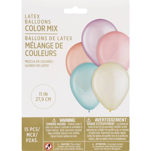 Party City Uninflated Sorbet Color Mix Latex Balloons, Assorted (5 ct)