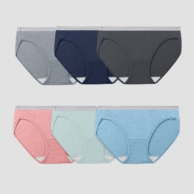 Fruit of the Loom Bikini Underwear, Women, 5, Assorted (6 ct)