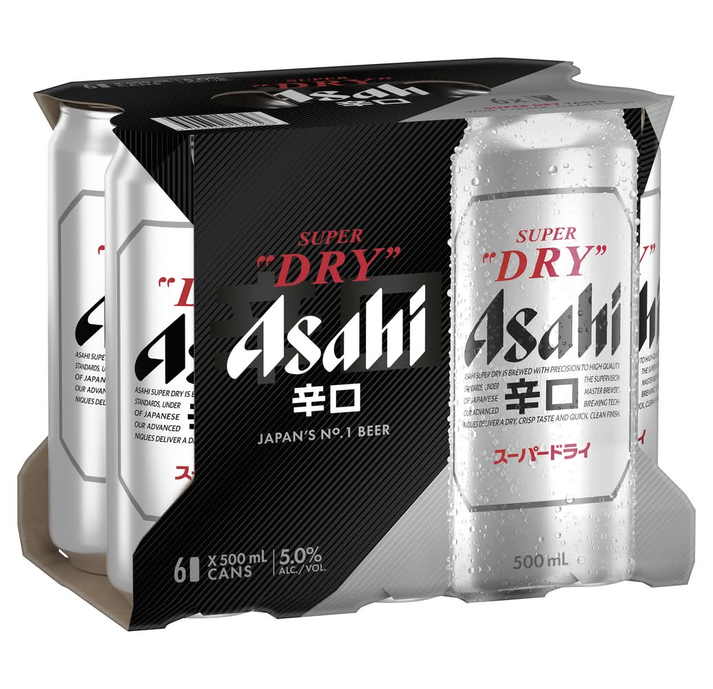Asahi Super Dry Lager Beer (6 x 500mL)