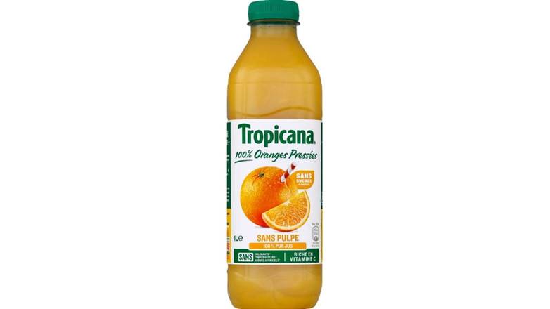 Tropicana Pur jus d'orange sans pulpe La bouteille de 1L