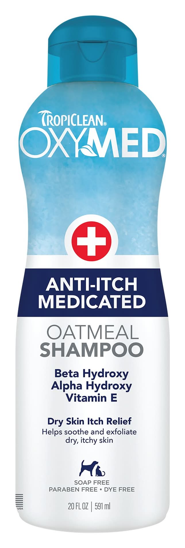 TropiClean® OxyMed® Medicated Anti-Itch Oatmeal Dog Shampoo for Dry Skin - 20 oz (Size: 20 Fl Oz)