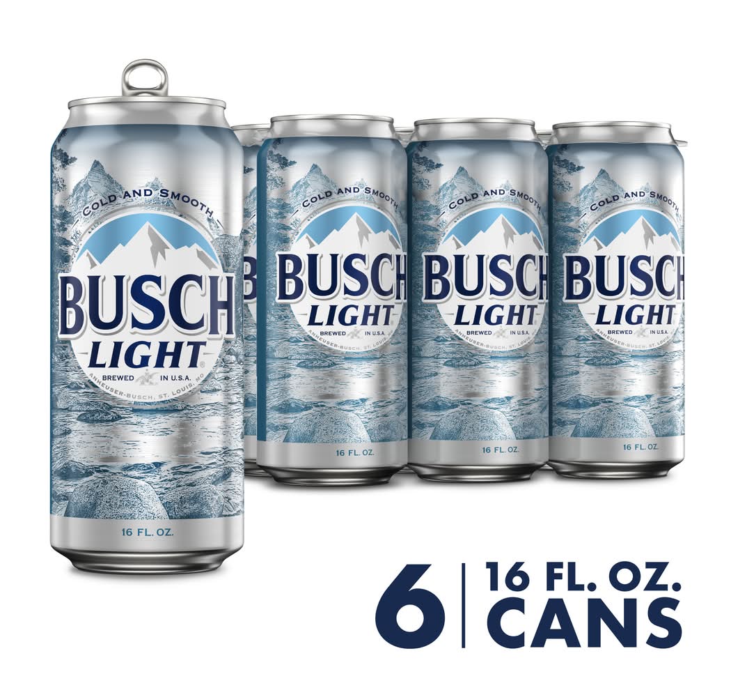 Busch Light American Lager Beer (6 x 16 fl oz)